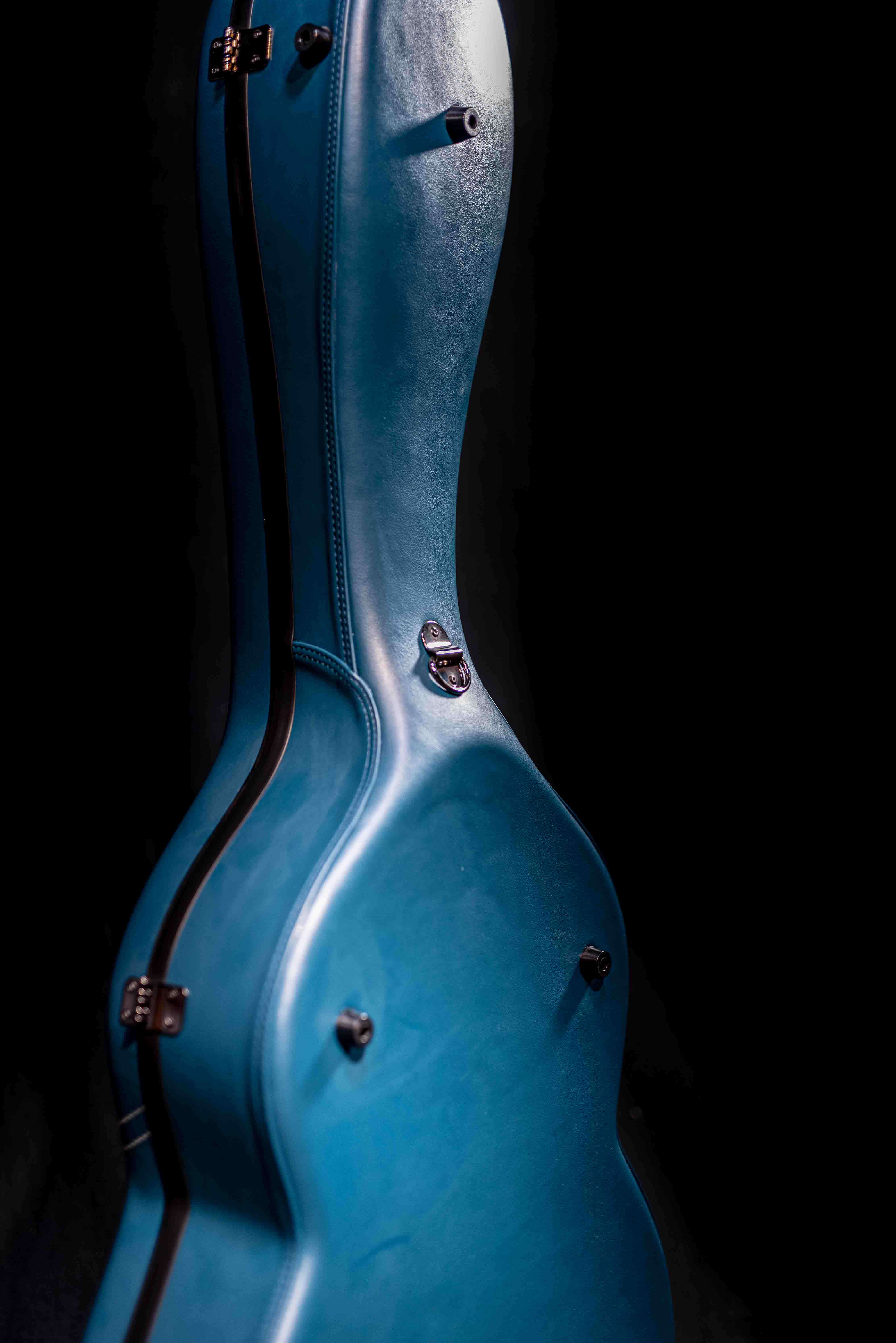 Hozen Guitars Polycarbonate Case Fully Bounded in Blue Leather